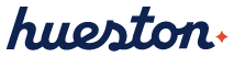 Alt text: Hueston logo with stylized font and small red star accent.